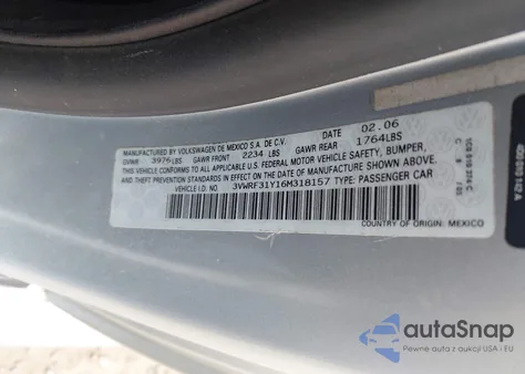 2006 Volkswagen New Beetle Convertible Option Pkg 1 from USA, damaged, VIN 3VWRF31Y16M318157